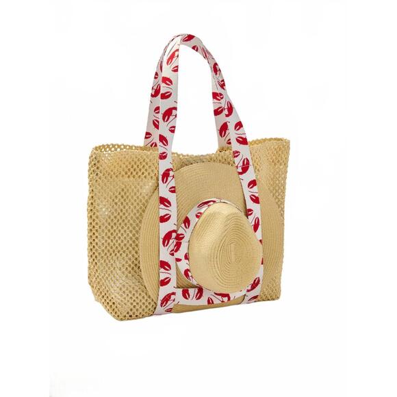 NEW SHIRALEAH claudia tote and hat set in red